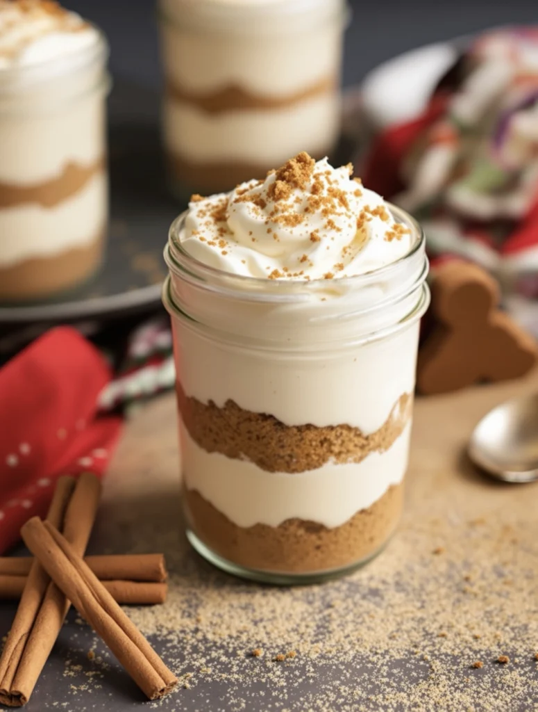 20 Easy Thanksgiving Desserts That Steal the Show (No Pie Required!) 17 18 no bake gingerbread cheesecake jars 20251025 195304 8916 20251025 195314 f0pe