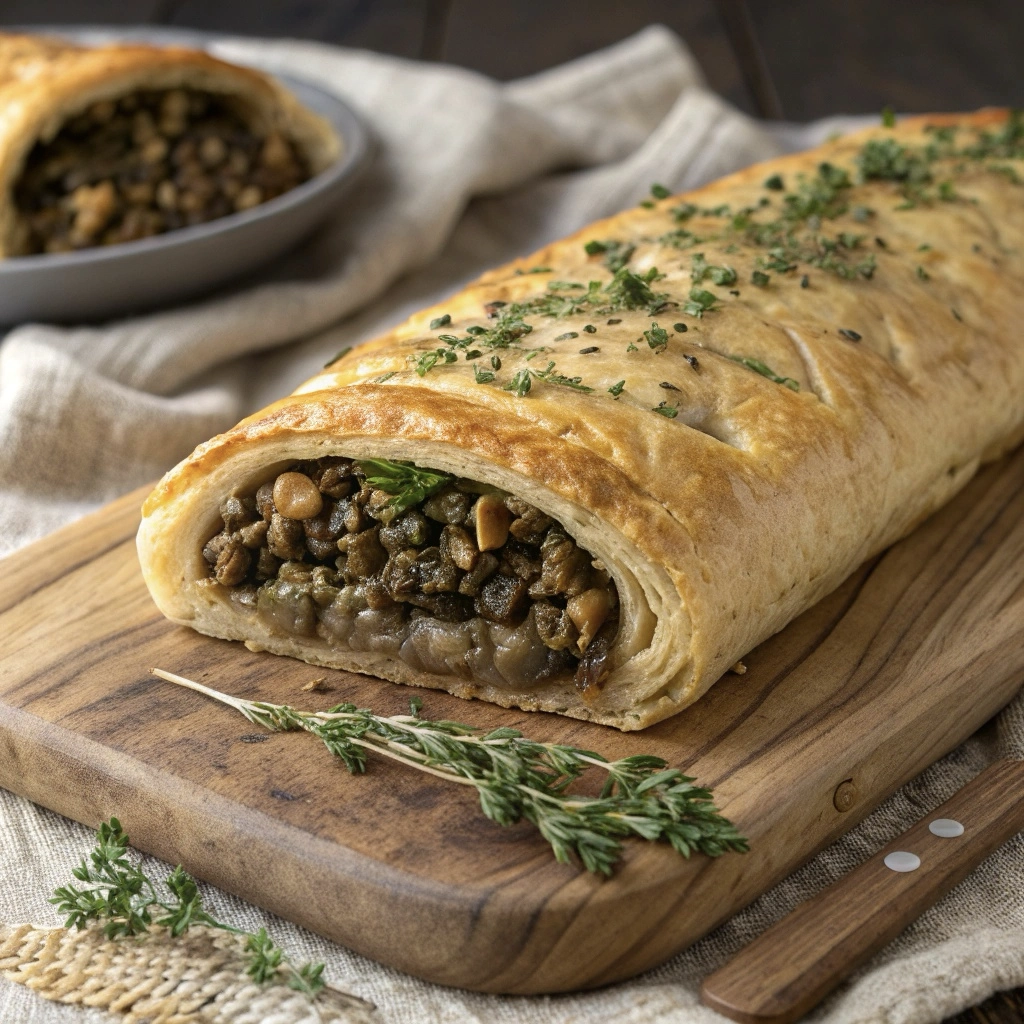 18 Vegan Christmas Dishes So Good Even Meat-Lovers Will Beg for Seconds 3 2 creamy vegan mushroom wellington 20251026 180009 4316 20251026 180013 76t2