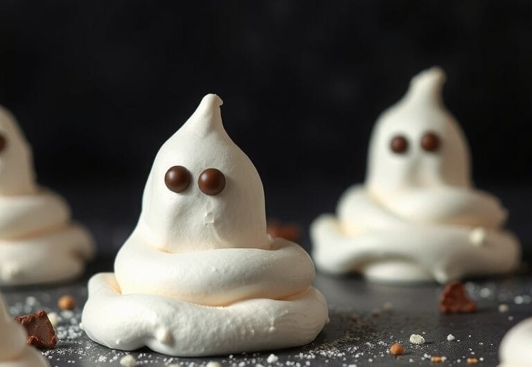 12 Best Easy Homemade Halloween Treats, Party and Trick or Treat 23 9 ghost meringue kisses the scene is absent of text le 20251006 134752 zm41