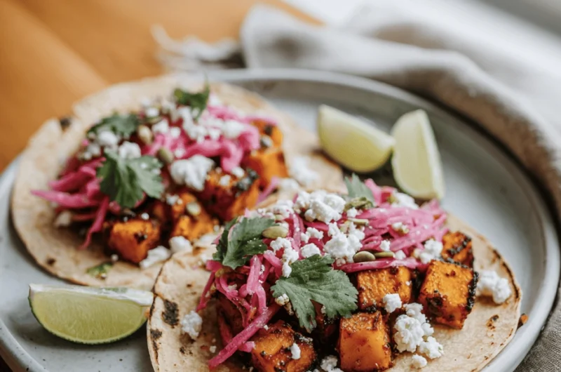 Cozy Fall Butternut Tacos with Smoky Maple Butter and Pink Onions 24 Maple Butter Butternut Tacos 15