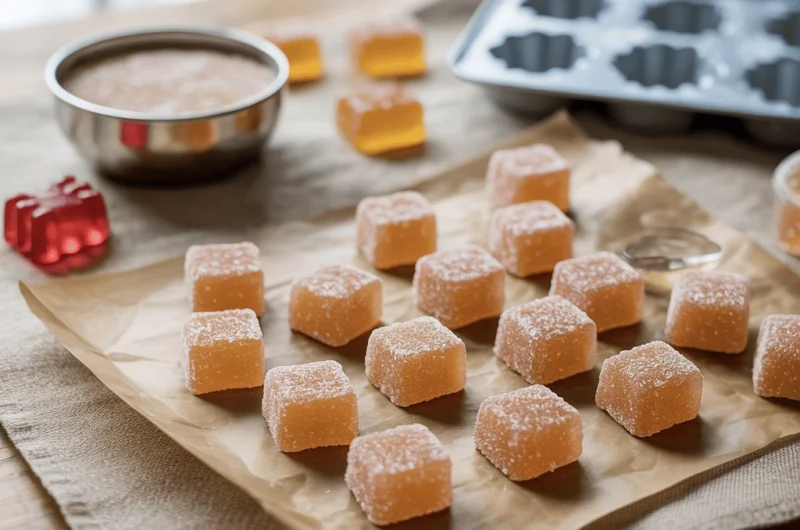 Easy Home Made Apple Cider Gummies (Pectin Based, Lunchbox Friendly) 30 apple cider gummies 2