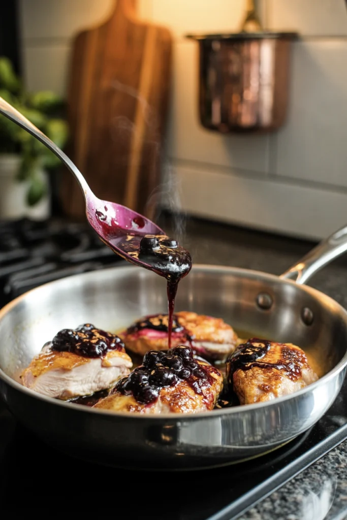 Irresistible Blueberry Basil Glazed Chicken with Lemon Couscous Confetti 5 blueberry basil chicken 25
