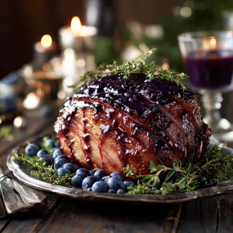 Show-Stopping Blueberry Balsamic Glazed Ham With Thyme & Black Pepper