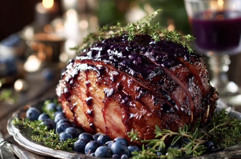Show-Stopping Blueberry Balsamic Glazed Ham With Thyme & Black Pepper 20 blueberry glaze ham 30