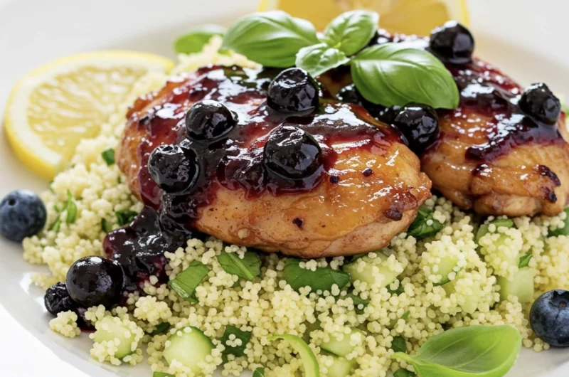 Irresistible Blueberry Basil Glazed Chicken with Lemon Couscous Confetti 25 more blueberry chicken 15
