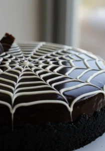 Easy Black Cocoa Spiderweb Cake, Party Showstopper 8 new web cake 4