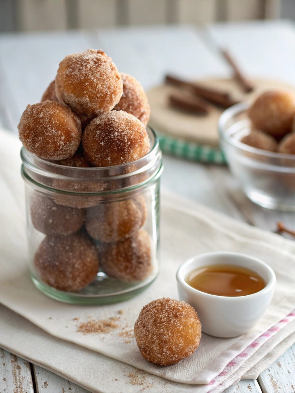 Apple Cider Donut Hole Pops on a plate