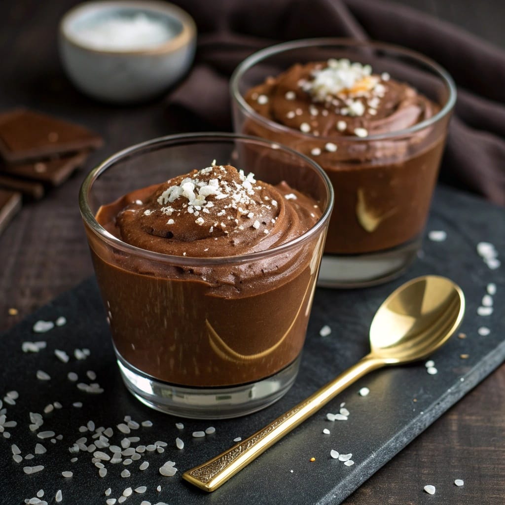 18 Vegan Christmas Dishes So Good Even Meat-Lovers Will Beg for Seconds 17 Chocolate avocado mousse topped with sea salt, surrounded by halved avocados.