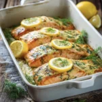 Baked Salmon With Dill Rice and Lemon Honey Mayo Glaze 2