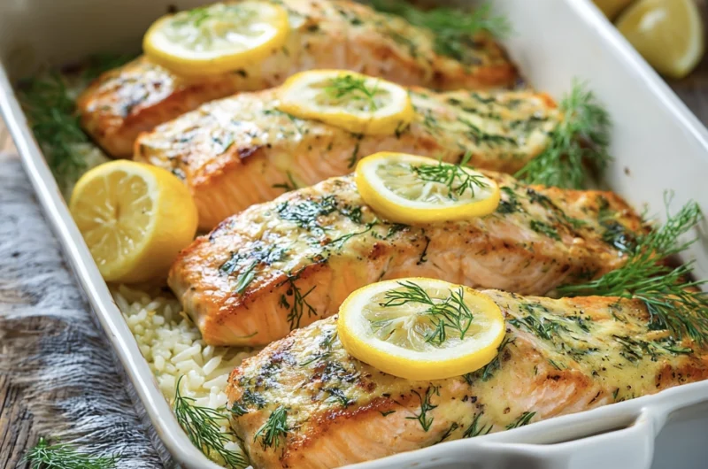 Crazy Simple Baked Salmon With Dill Rice and Lemon-Honey Mayo Glaze 10 Baked Salmon With Dill Rice and Lemon Honey Mayo Glaze 2