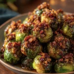 Garlic Soy Brussels Sprouts With Candied Bacon Crumble 23