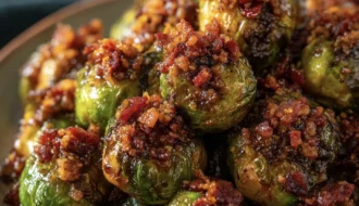 Garlic Soy Brussels Sprouts With Candied Bacon Crumble 23