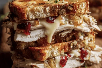 The Ultimate Leftover Turkey Sandwich With Melty Swiss, Caramelised Onions & Cranberry Aiol 1 leftover turkey sandwich 16