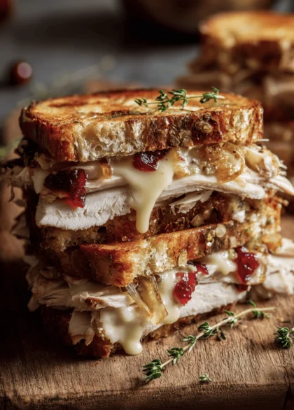 The Ultimate Leftover Turkey Sandwich With Melty Swiss, Caramelised Onions & Cranberry Aiol 21 leftover turkey sandwich 16
