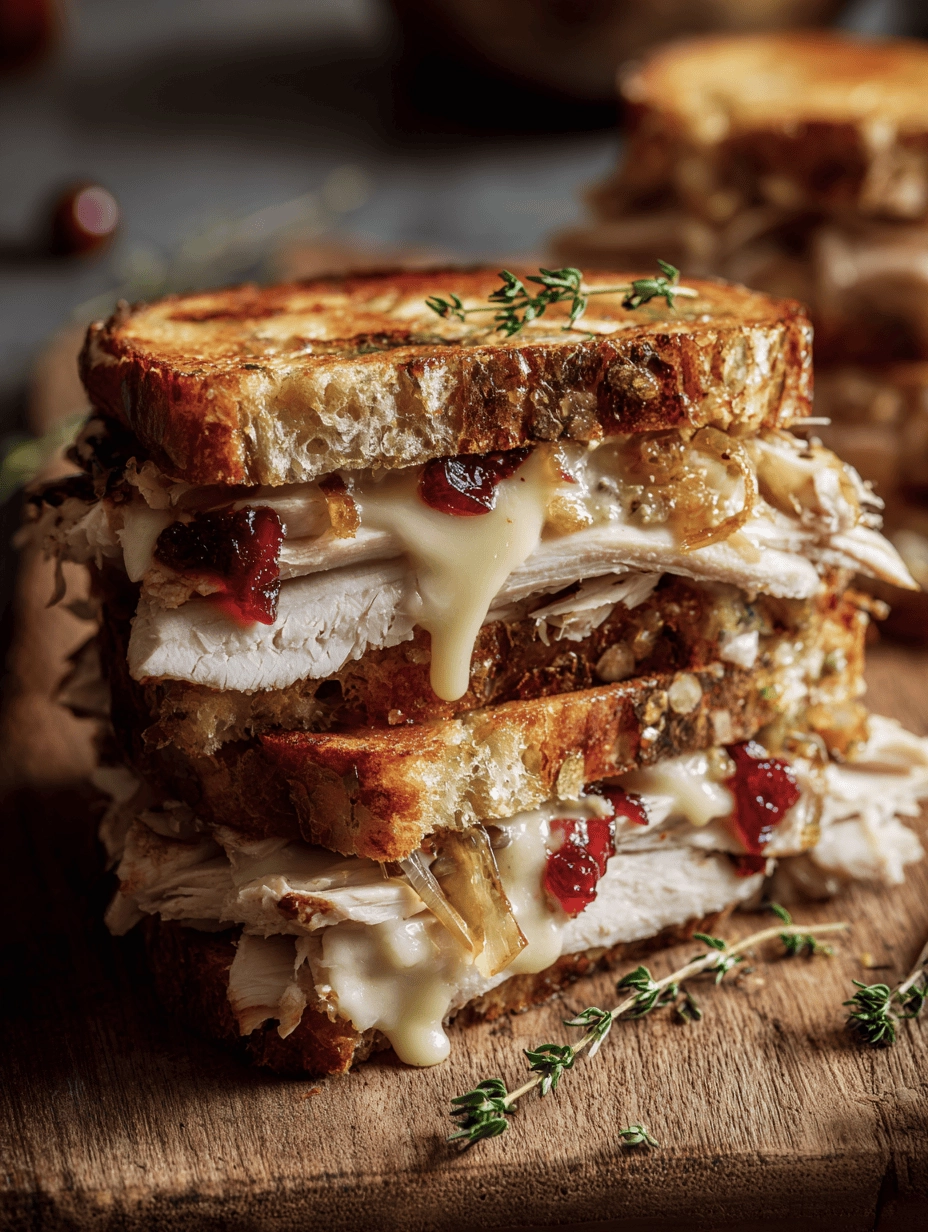 The Ultimate Leftover Turkey Sandwich With Melty Swiss, Caramelised Onions & Cranberry Aiol 1 leftover turkey sandwich 16