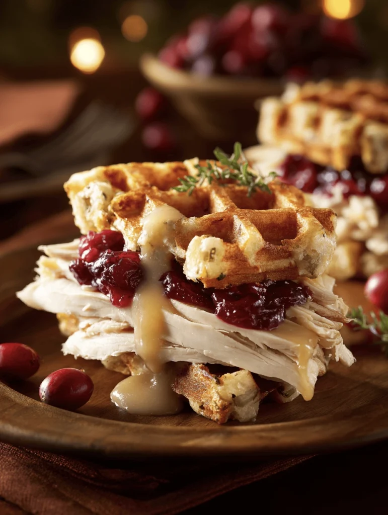 turkey sandwich with stuffing waffle 26