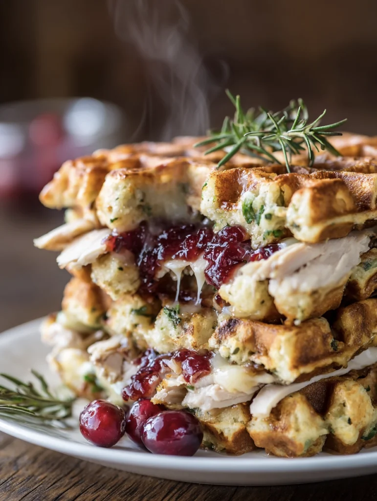 turkey sandwich with stuffing waffle 33