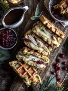 turkey sandwich with stuffing waffle 36