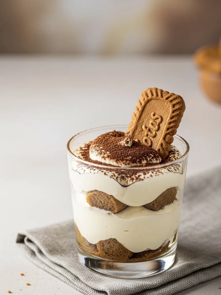 Easy No-Bake Biscoff Tiramisu Cups