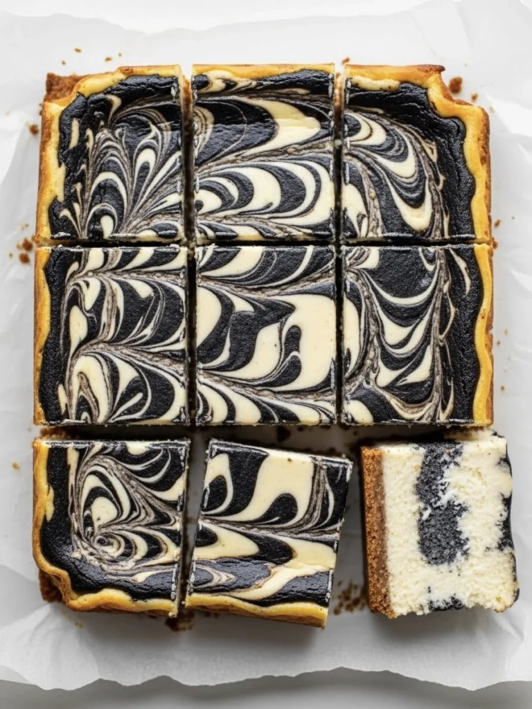 Black Sesame Cheesecake Bars That Look Fancy but Are Surprisingly Easy 4 black sesame marbled cheesecake 11