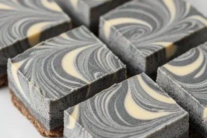 Black Sesame Cheesecake Bars That Look Fancy but Are Surprisingly Easy 6 black sesame marbled cheesecake 2