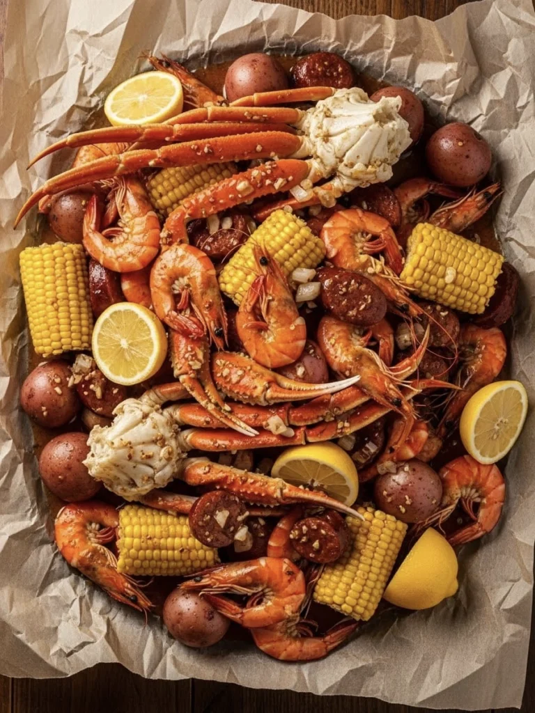 Juicy Cajun Seafood Boil With Rich Garlic Butter Sauce