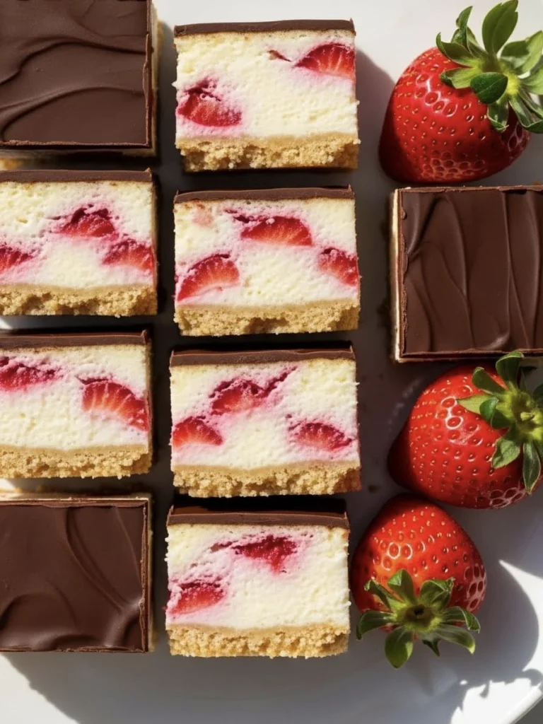 Elegant Chocolate Strawberry Cheesecake Bars That Anyone Can Make 2 decadent chocolate strawberry cheesecake bars 7
