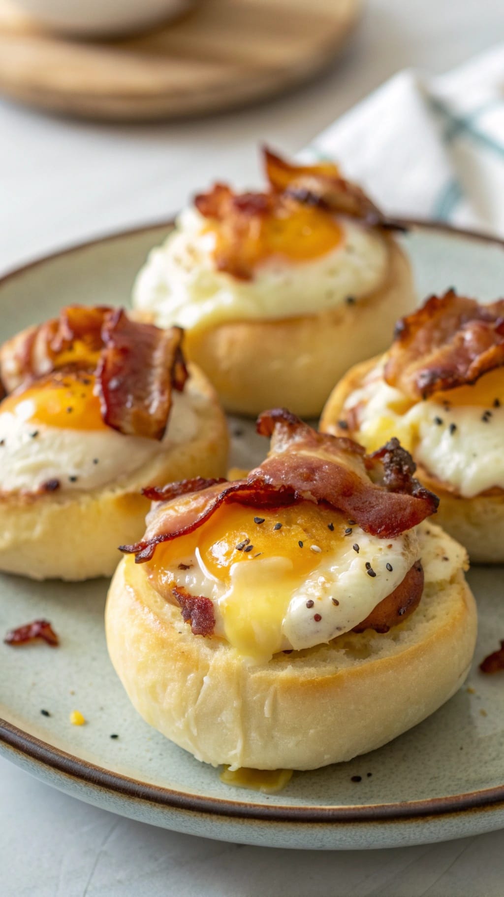 25 Delicious Christmas Breakfast Ideas for a Festive Morning 13 Bacon, egg, and cheese breakfast sliders on a plate