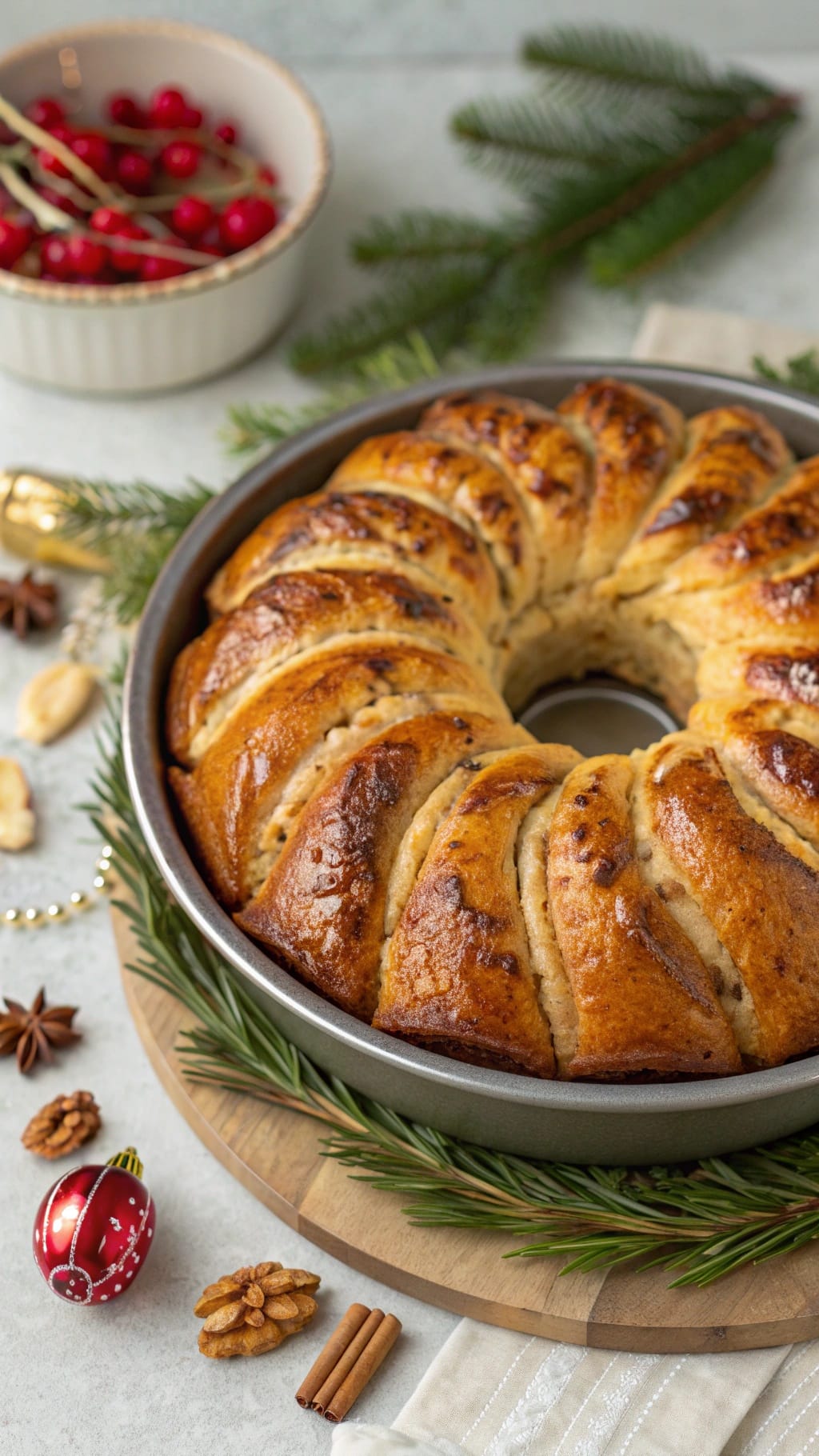 25 Delicious Christmas Breakfast Ideas for a Festive Morning 24 Chocolate Chip Banana Bread Wreath