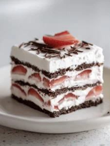 slice strawberry ice box cake 3