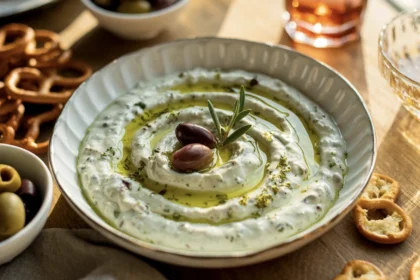 Dirty Martini Olive Dip (No-Bake, Salty, Creamy, Party-Perfect) 8 Dirty Martini Olive Dip 7