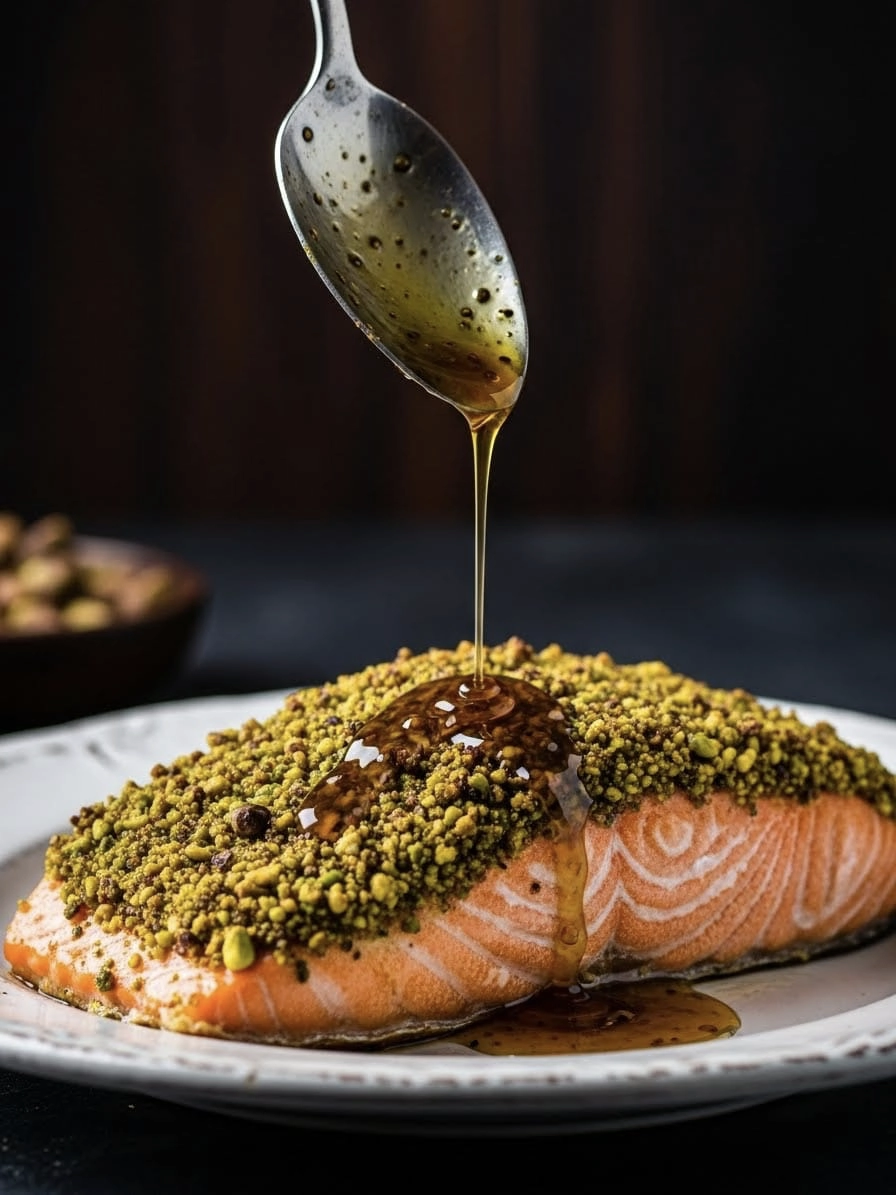 Pistachio Crusted Salmon with Brown Butter Vinaigrette 13