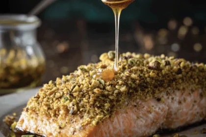 Pistachio Crusted Salmon with Brown Butter Vinaigrette 2