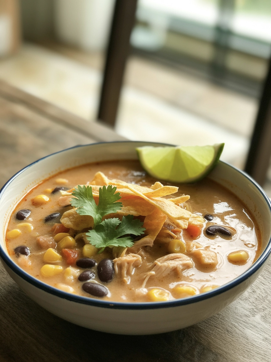 Creamy Chicken Tortilla Soup With Black Beans That Tastes Restaurant Good 3 chicken tortilla soup 7