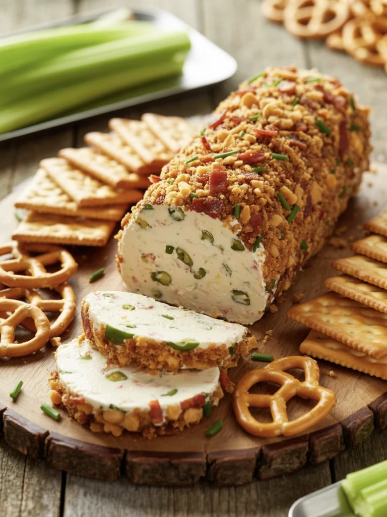 No-Bake Jalapeño Popper Cheeseball Log Recipe 4 No-Bake Jalapeño Popper Cheeseball Log Recipe