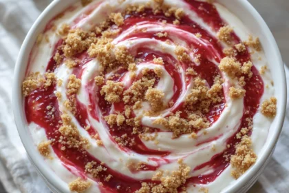 No-Bake Strawberry Cheesecake Dip (Creamy, Swirled & Addictive) 11 no bake strawberry cheesecake dip 7