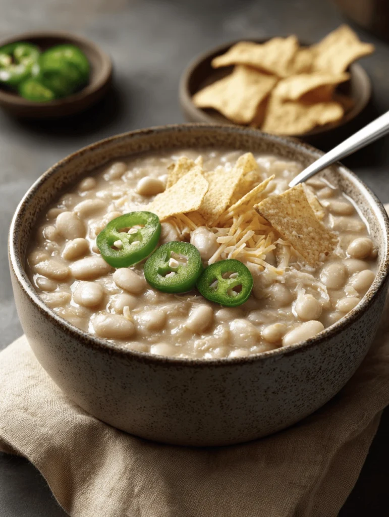 Bowl of creamy white bean vegan chili