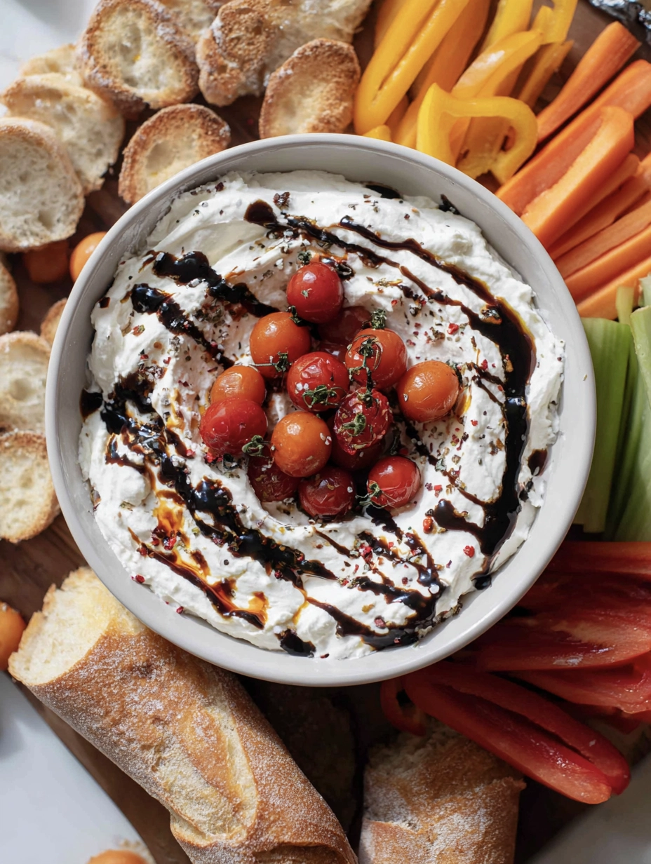 Fool-Proof Whipped Feta Dip with Mind-Blowing Burst Cherry Tomatoes 4 whipped feta top view 10