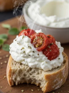 Fool-Proof Whipped Feta Dip with Mind-Blowing Burst Cherry Tomatoes 6 whipped feta top view 16