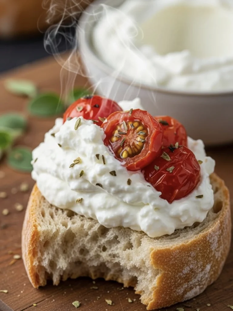 Fool-Proof Whipped Feta Dip with Mind-Blowing Burst Cherry Tomatoes 3 whipped feta top view 16