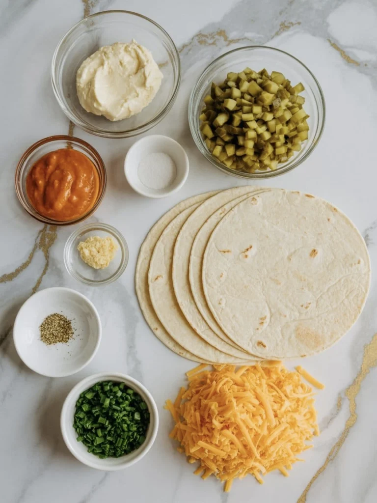 Easy No Bake Buffalo Pickle Pinwheels 2 buffalo dill pinwheels 9