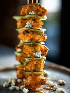 Buffalo Ranch Pickle Chicken Skewers (3-Minute Sauce) 6 buffalo ranch skewers pickle 15