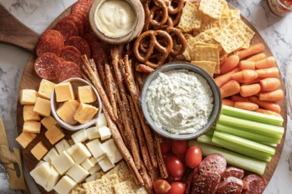 Crazy Simple Football-Themed Charcuterie Board Everyone Devours 7 game day charcuterie board 3
