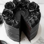 gothic black velvet cake 17