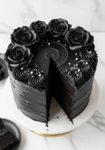 Ultimate Decadent Black Velvet Chocolate Layer Cake (Gothic Showstopper) 16 gothic black velvet cake 17