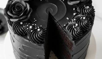 gothic black velvet cake 17