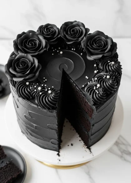 Ultimate Decadent Black Velvet Chocolate Layer Cake (Gothic Showstopper) 36 gothic black velvet cake 17