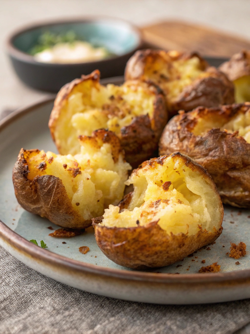 11 Irresistible Game Day Appetizers That Disappear Before Halftime 11 Plate of smashed potato poppers