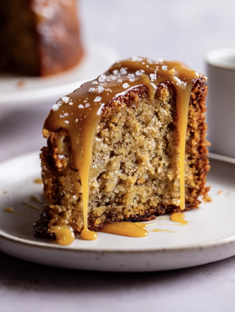 salted caramel banana cake 31