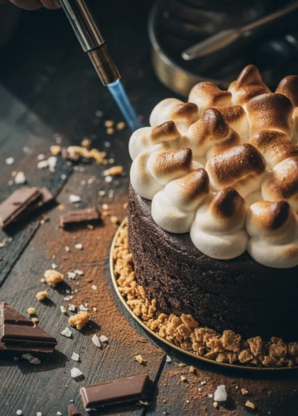 Smoky S’mores Stout Cake: The "Campfire in a Cake" for the Outdoorsy Guy 39 smores stout cake 2